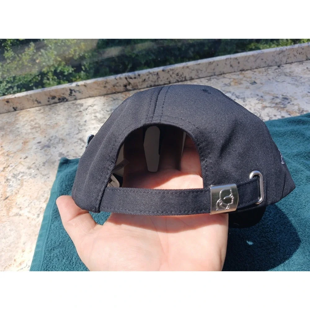 Karl Lagerfeld Hat Cap‎ Womens Black Baseball Rhinestone Pin Bling Designer New